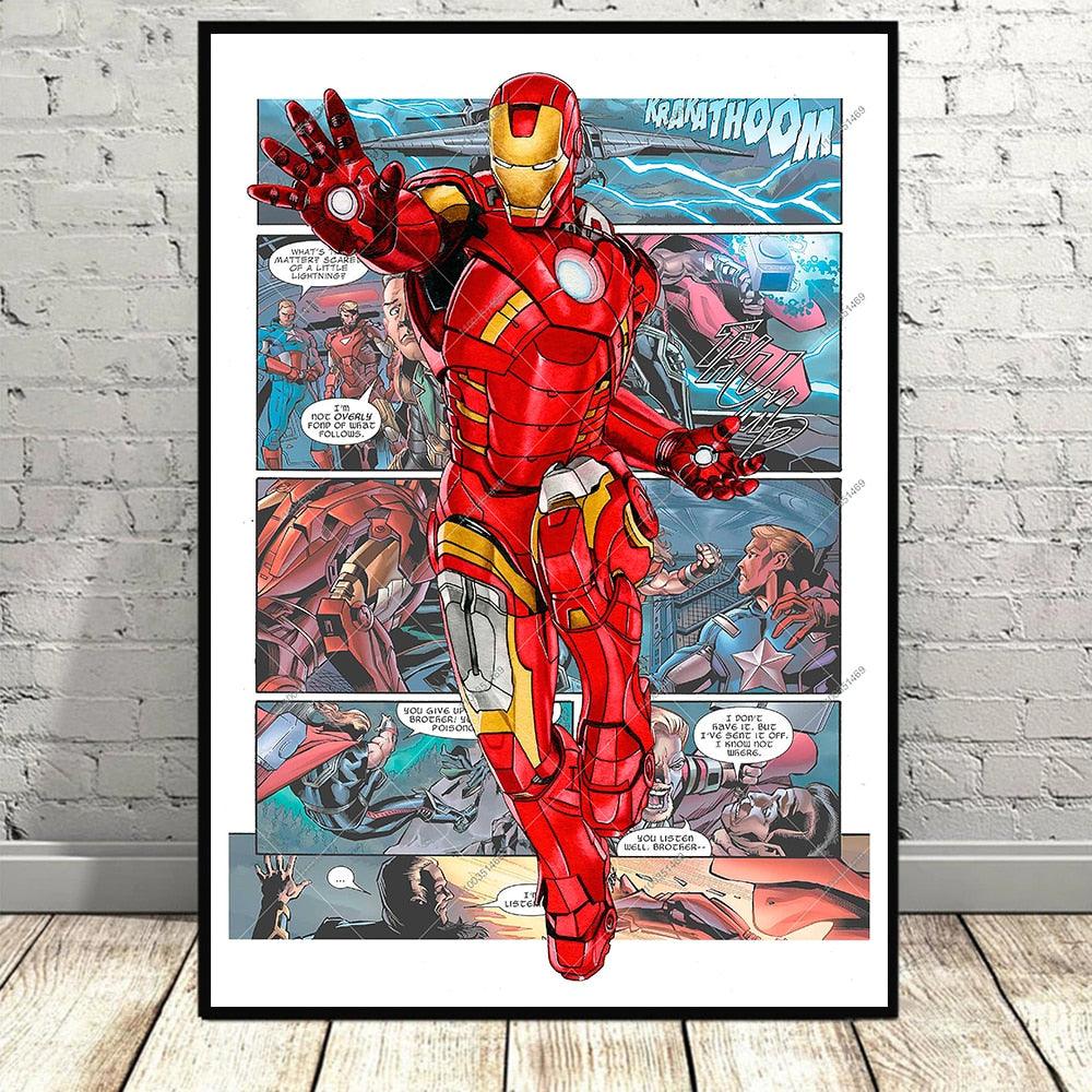 Iron Man Marvel Superhero Comic Poster - Aesthetic Wall Decor