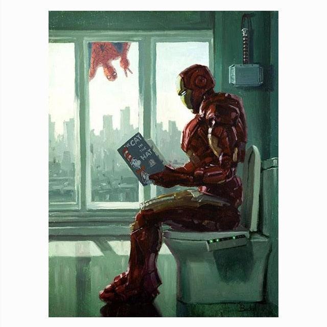 Ironman Marvel Superhero Toilet Bathroom Poster - Aesthetic Wall Decor