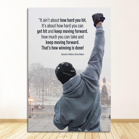 It Aint About How Hard You Hit Rocky Quote Poster - Aesthetic Wall Decor