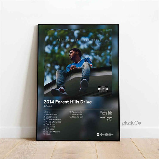 J. Cole 2014 Forest Hills Drive Rap Album Cover Wall Art Poster - Aesthetic Wall Decor
