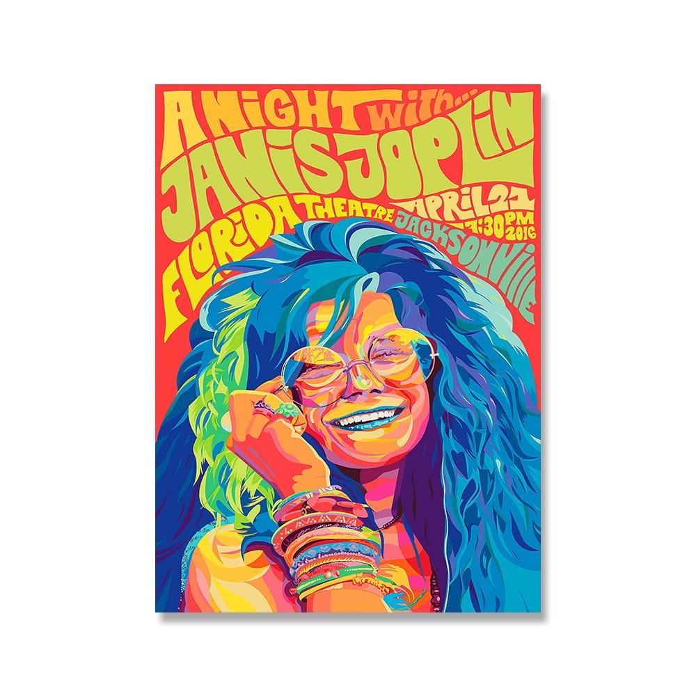 Janis Joplin Concert Rock Poster - Aesthetic Wall Decor