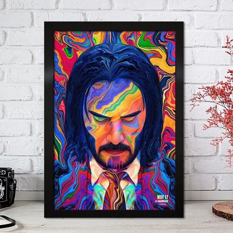 John Wick Abstract Keanu Reeves Action Movie Wall Art Poster - Aesthetic Wall Decor