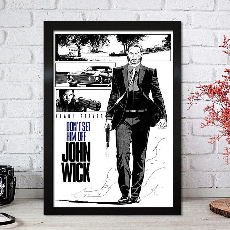 John Wick Don't Set Him Off Movie Wall Art Poster - Aesthetic Wall Decor