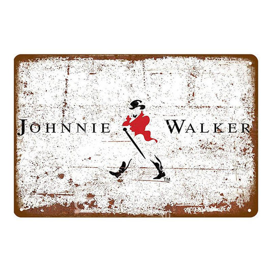 Johnnie Walker Vintage Bar Wall Art Metal Sign - Aesthetic Wall Decor
