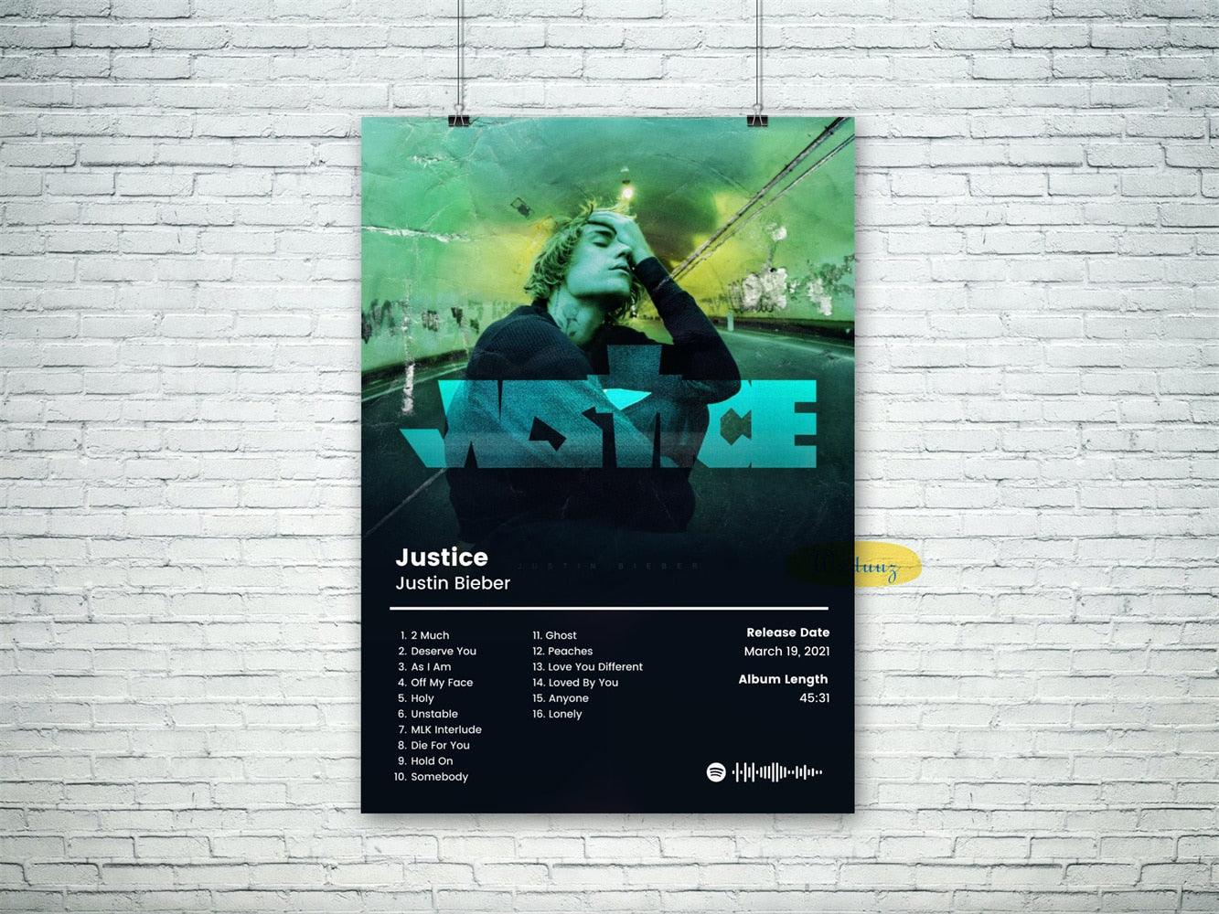 Justin Bieber Justice Album Cover Poster - Aesthetic Wall Decor
