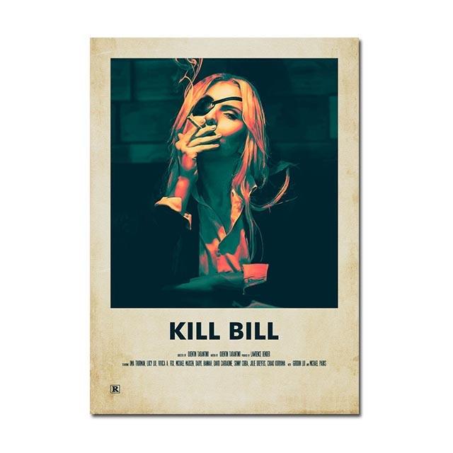 Kill Bill Elle Driver Smoking Polaroid Minimalist Movie Poster - Aesthetic Wall Decor
