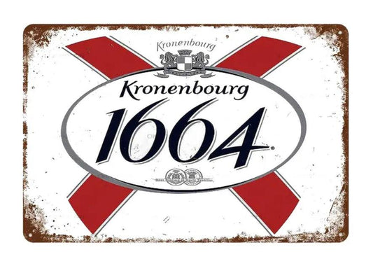 Kronenbourg 1664 Vintage Bar Wall Art Metal Sign - Aesthetic Wall Decor