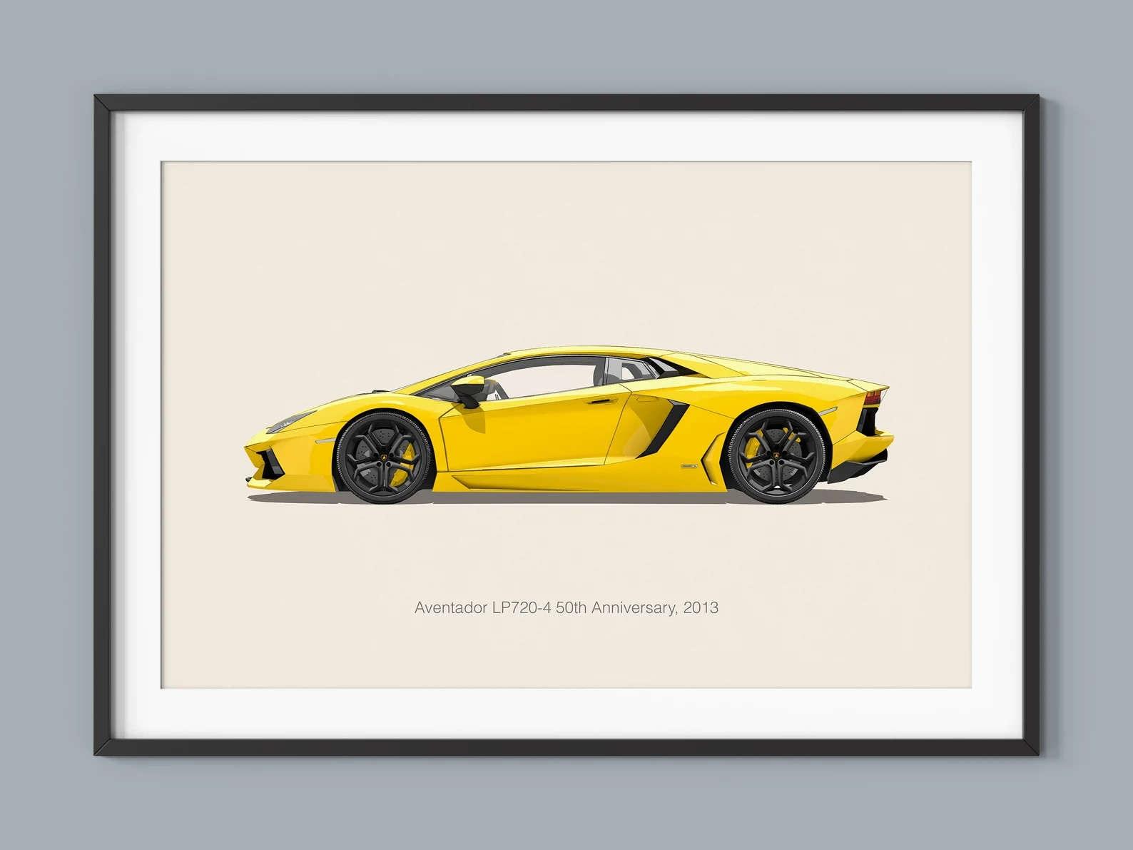 Lamborghini Aventador Sports Car Minimalist Poster - Aesthetic Wall Decor