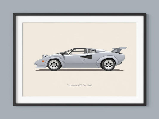 Lamborghini Countach Sports Car Minimalist Poster - Aesthetic Wall Decor