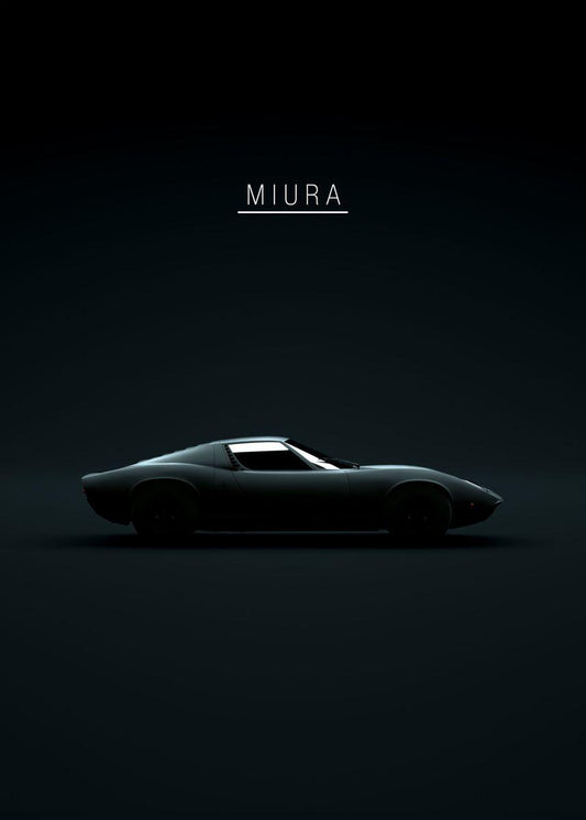 Lamborghini Miura Modern Minimalist Car Poster - Aesthetic Wall Decor