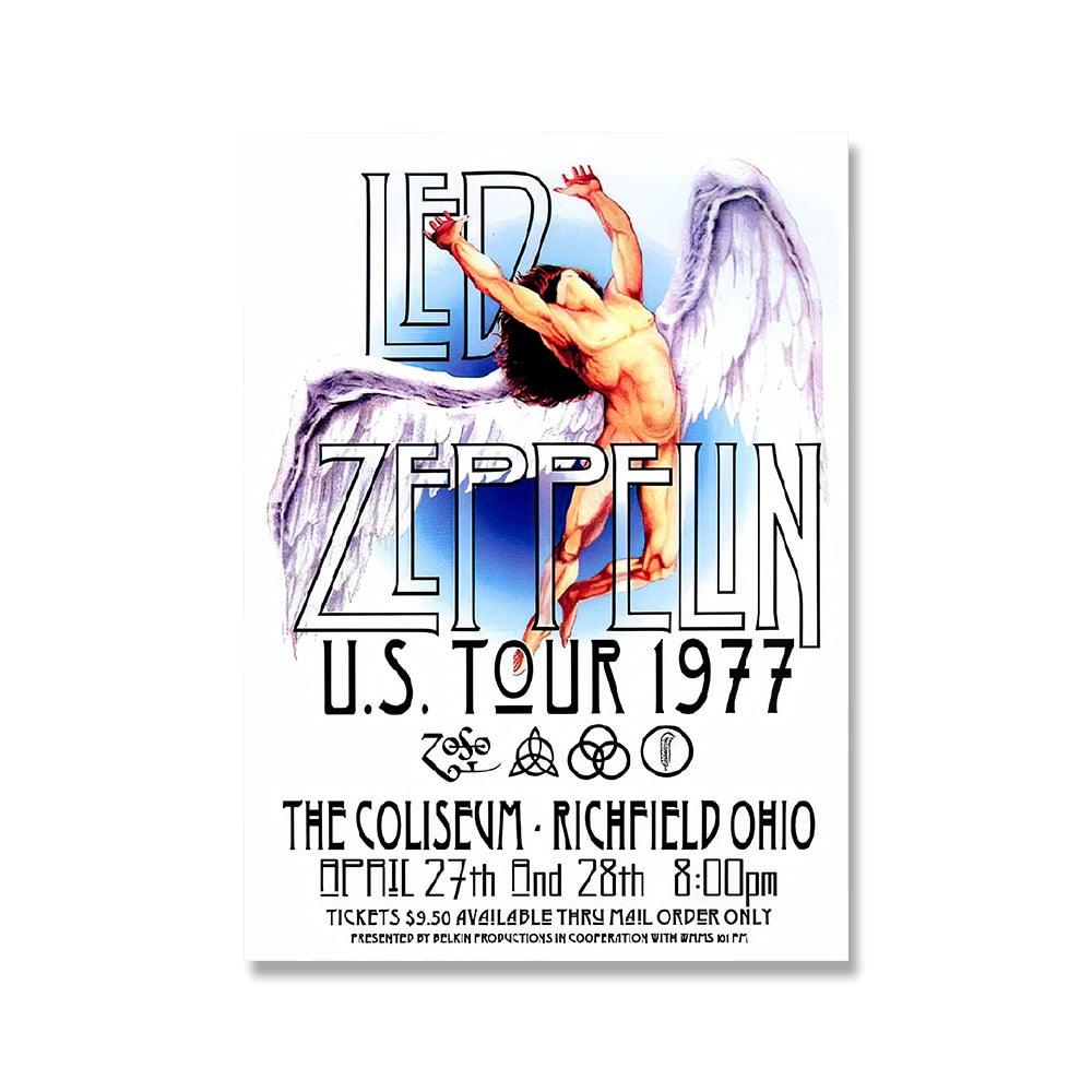 Led Zeppelin Concert Rock Band Poster - Aesthetic Wall Decor