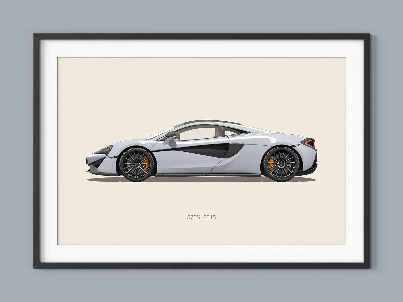 McLaren 570S Sports Car Minimalist Poster - Aesthetic Wall Decor