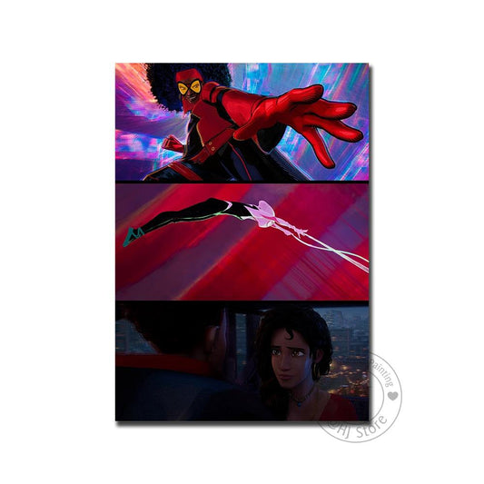 Miles Morales Spiderverse Comic Style Film Poster - Aesthetic Wall Decor