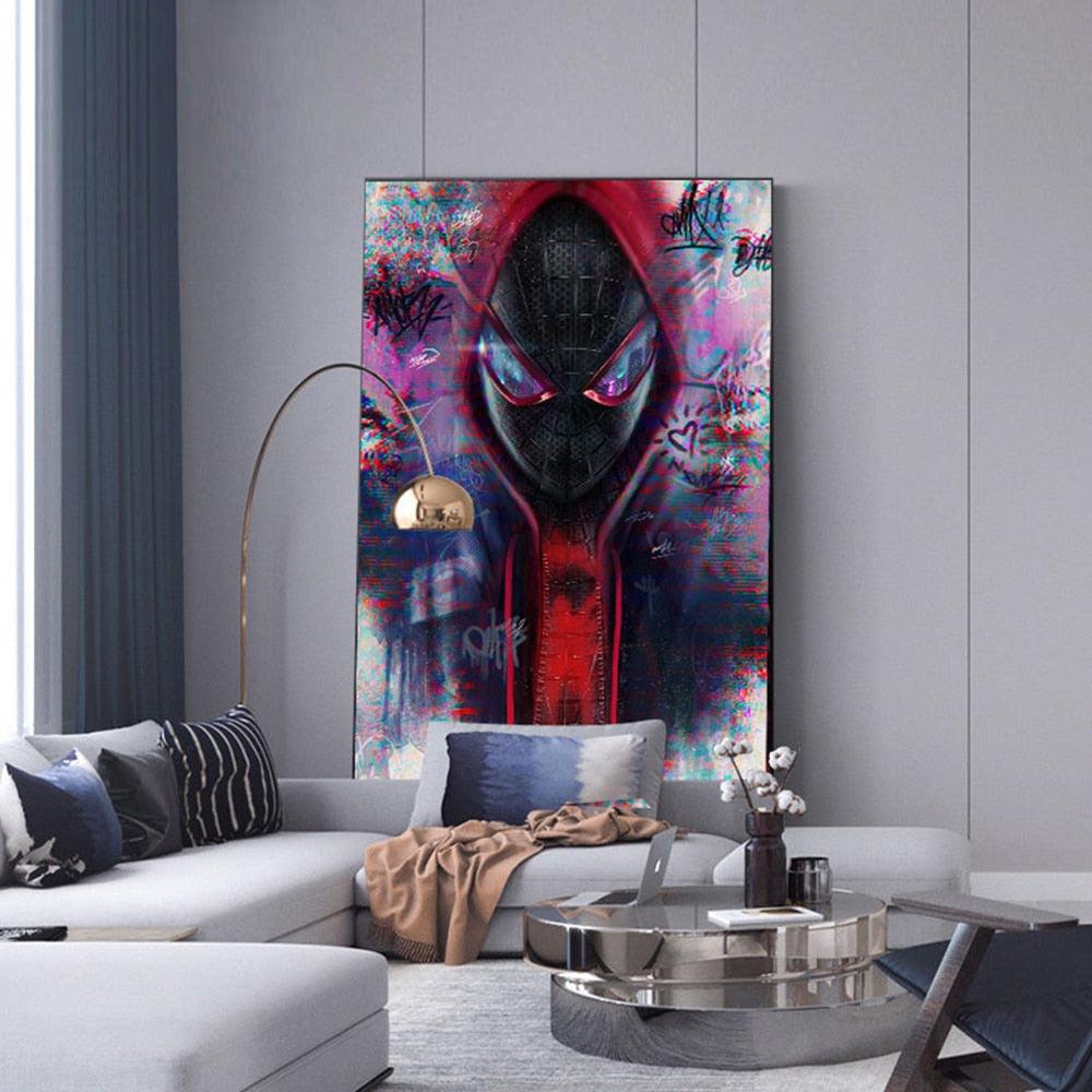 Miles Morales Spiderverse Spray Paint Wall Art Film Poster – Aesthetic ...