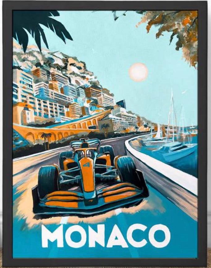 Monaco Formula 1 Open Wheeled Painting Poster - Aesthetic Wall Decor