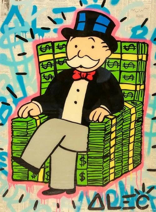 Monopoly Money Chair Graffiti Wall Art Poster - Aesthetic Wall Decor