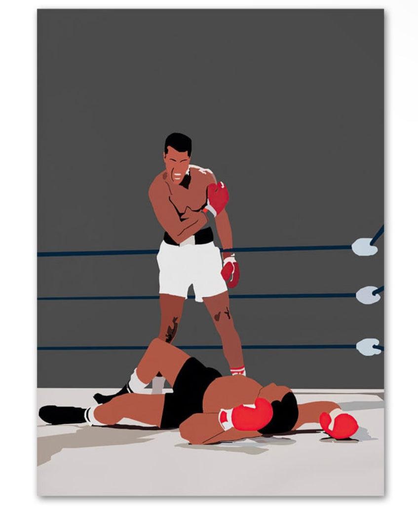 Muhammad Ali Sonny Liston Minimalist Boxing Wall Art Poster - Aesthetic Wall Decor
