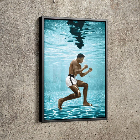 Muhammad Ali Under Water Boxing Wall Art Poster - Aesthetic Wall Decor