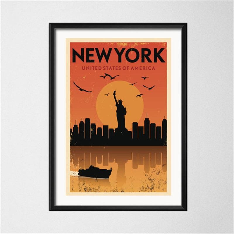 New York United States of America Travel Destination Wall Art Poster - Aesthetic Wall Decor