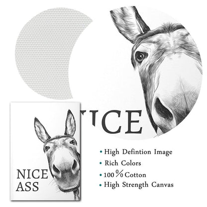 Nice Ass Donkey Funny Bathroom Poster - Aesthetic Wall Decor