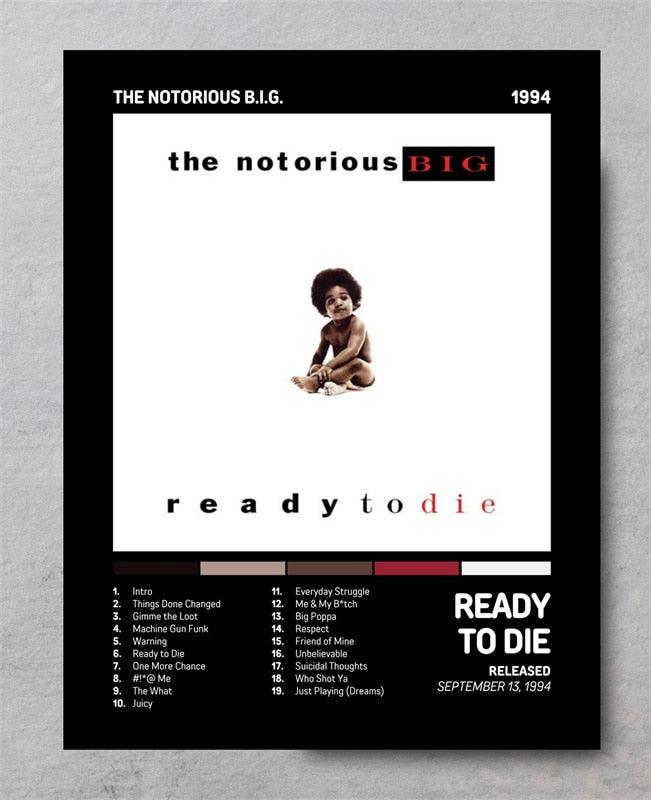 Notorious BIG Biggie Smalls Ready To Die Rap Music Album Cover Wall Art Poster - Aesthetic Wall Decor