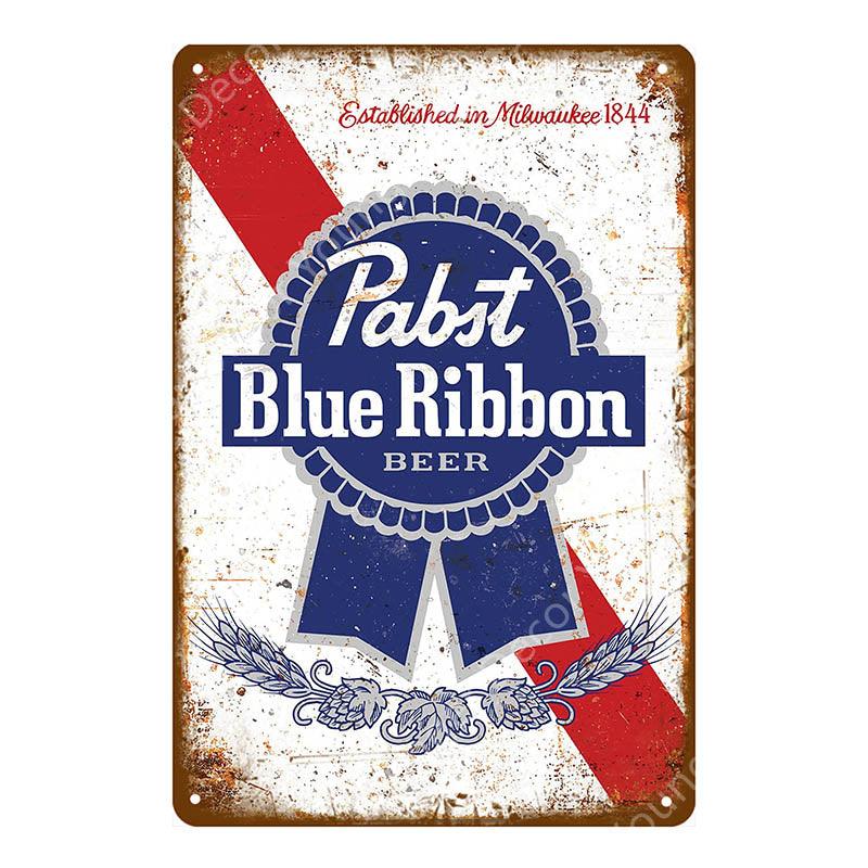 Pabst Blue Ribbon Vintage Bar Decor Metal Sign - Aesthetic Wall Decor