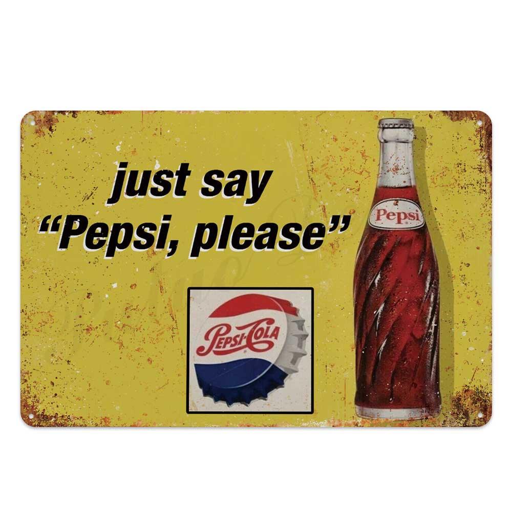 Pepsi Vintage Brand Wall Art Metal Signs - Aesthetic Wall Decor