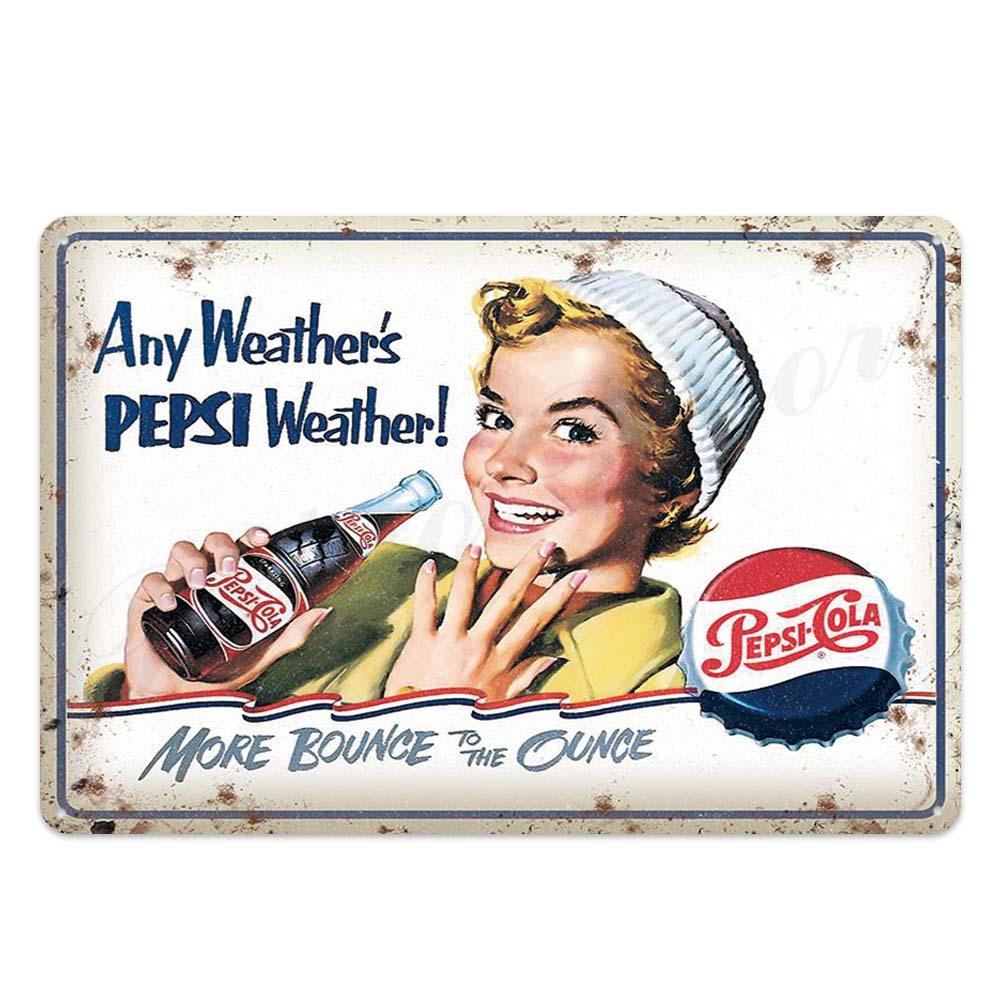 Pepsi Vintage Brand Wall Art Metal Signs - Aesthetic Wall Decor