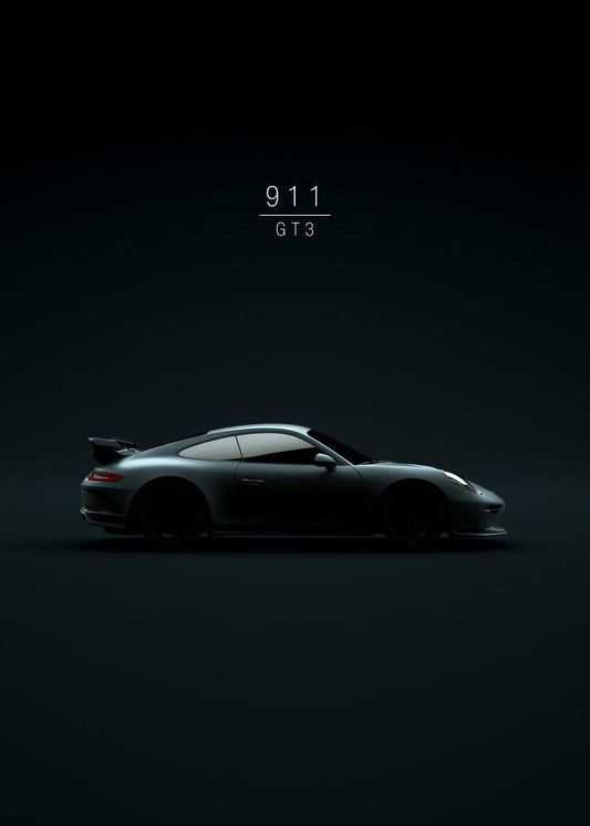 Porsche 911 GT3 Modern Minimalist Car Poster - Aesthetic Wall Decor