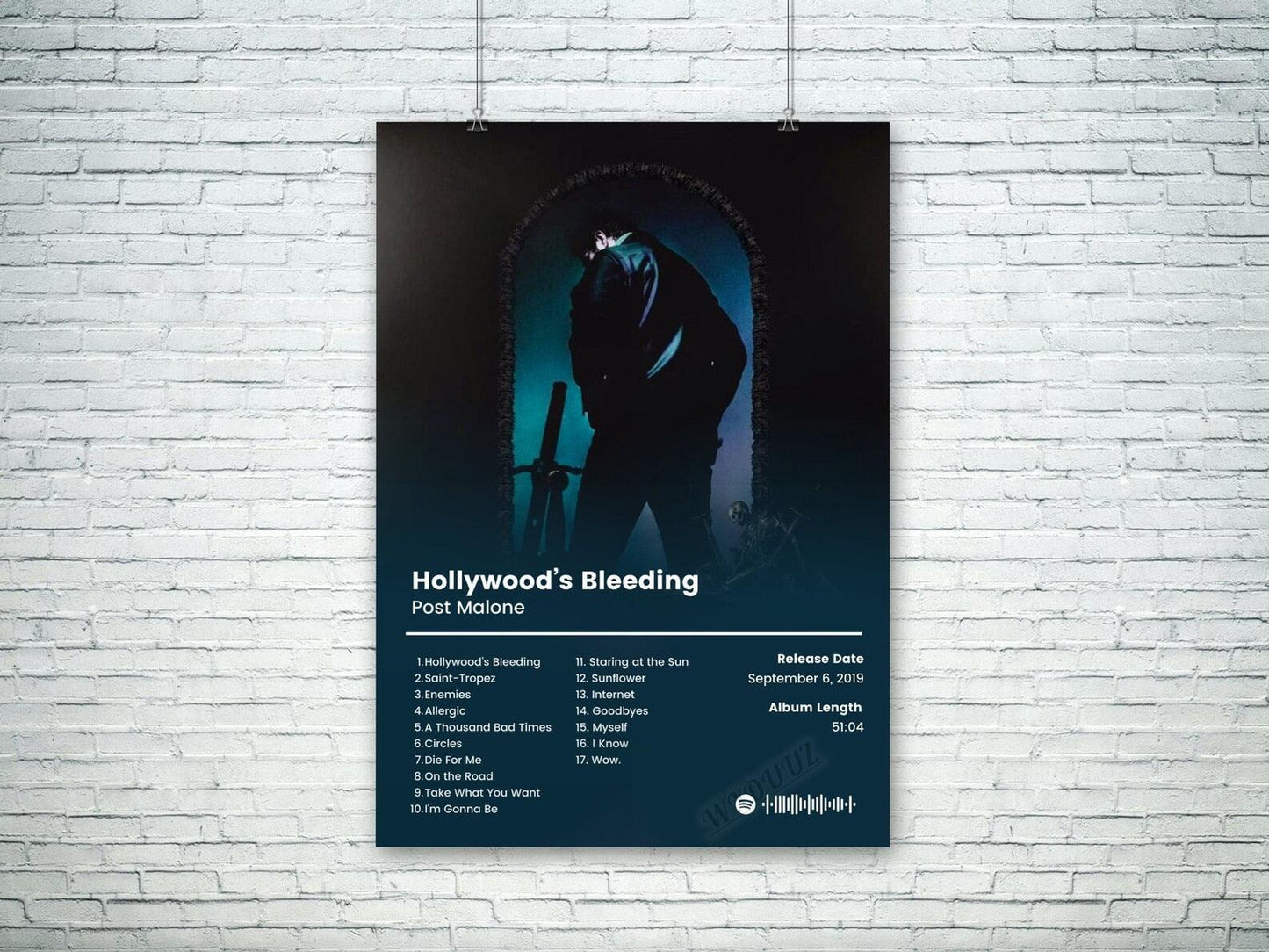Post Malone Hollywood's Bleeding Rap Music Album Cover Poster - Aesthetic Wall Decor