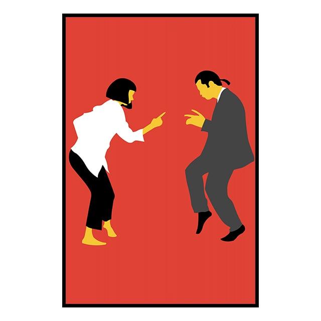 Pulp Fiction Mia Vincent Minimalist Red Movie Poster - Aesthetic Wall Decor