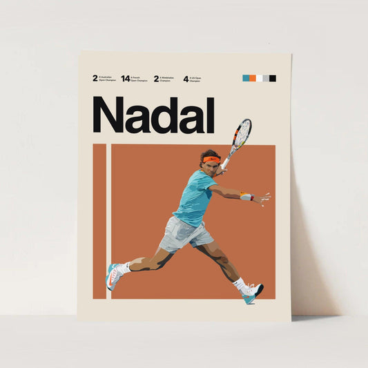Rafael Nadal Tennis Athlete Sports Minimalist Wall Art Poster - Aesthetic Wall Decor
