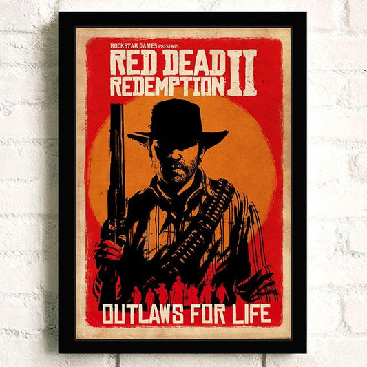 Red Dead Redemption II RDR2 Arthur Morgan Outlaws For Life Video Game Poster - Aesthetic Wall Decor