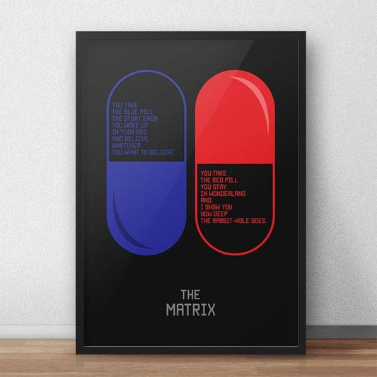 Red Pill Blue Pill The Matrix Poster - Aesthetic Wall Decor