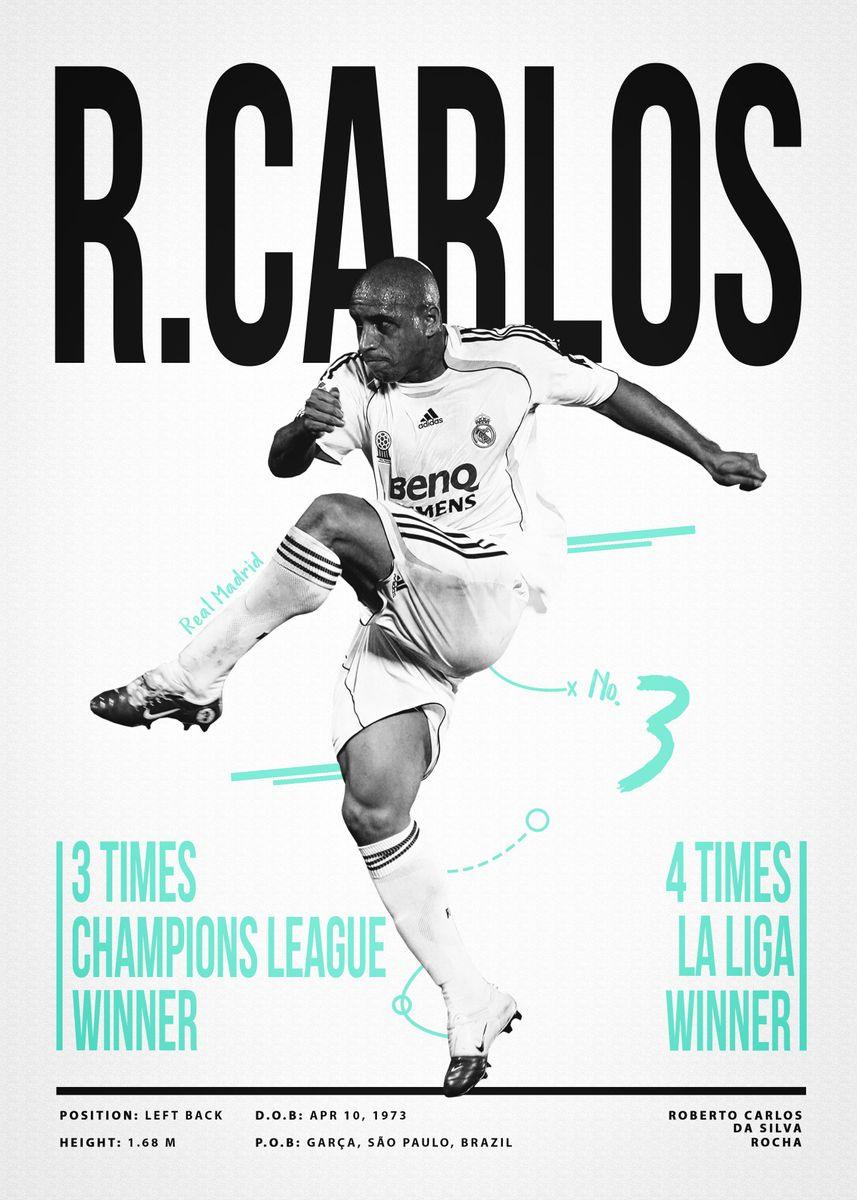 Roberto Carlos Football Player Futbol Soccer Wall Art Poster - Aesthetic Wall Decor