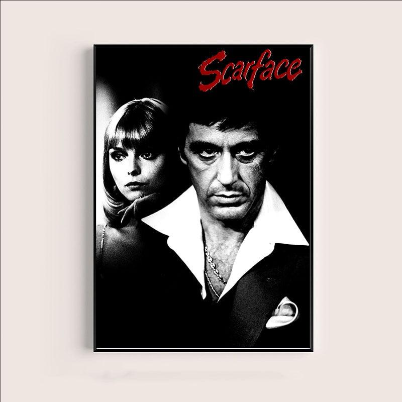 Scarface Tony Montana and Elvira, Scarface Wall Art Poster - Aesthetic Wall Decor
