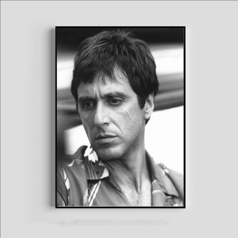 Scarface Tony Montana Poster, Black and White Movie Wall Art Poster - Aesthetic Wall Decor
