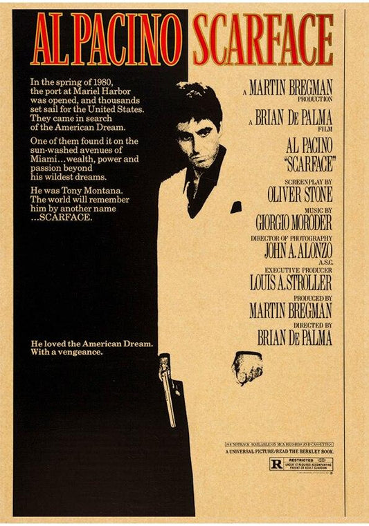 Scarface Vintage Original Classic Movie Poster - Aesthetic Wall Decor