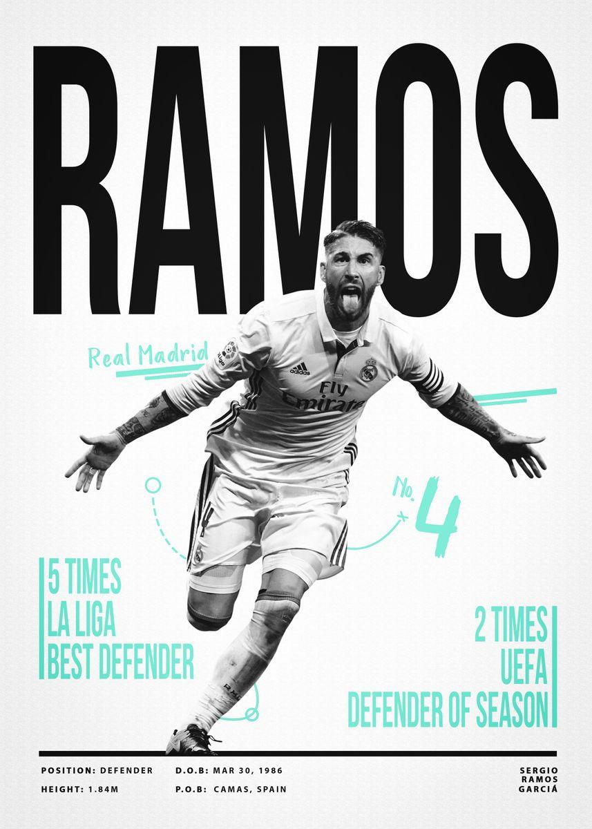 Sergio Ramos Football Player Futbol Soccer Wall Art Poster - Aesthetic Wall Decor