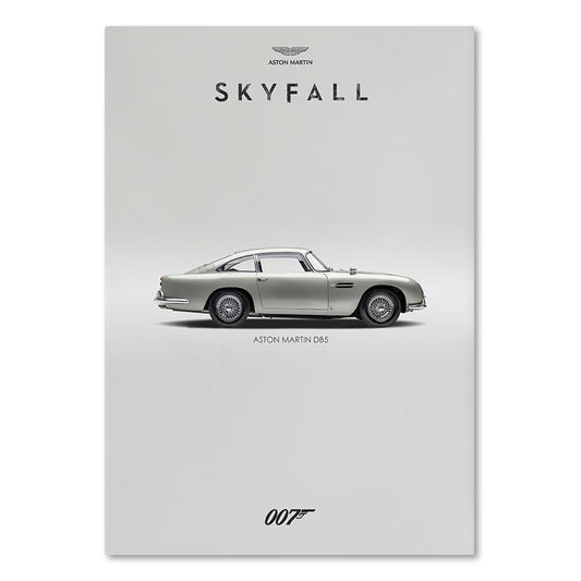 Skyfall Aston Martin DB5 007 Minimalist Poster - Aesthetic Wall Decor