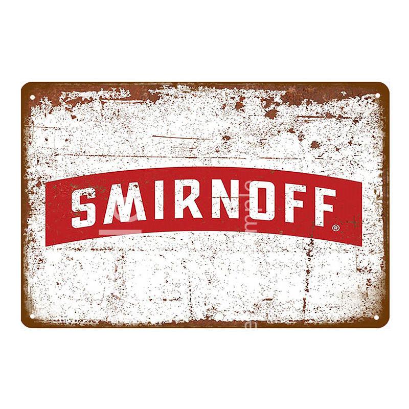 Smirnoff Vodka Vintage Bar Decor Metal Sign - Aesthetic Wall Decor