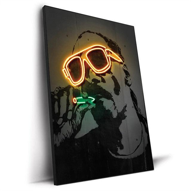 Snoop Dogg Blunt Rap Abstract Neon Effect Wall Art Poster - Aesthetic Wall Decor