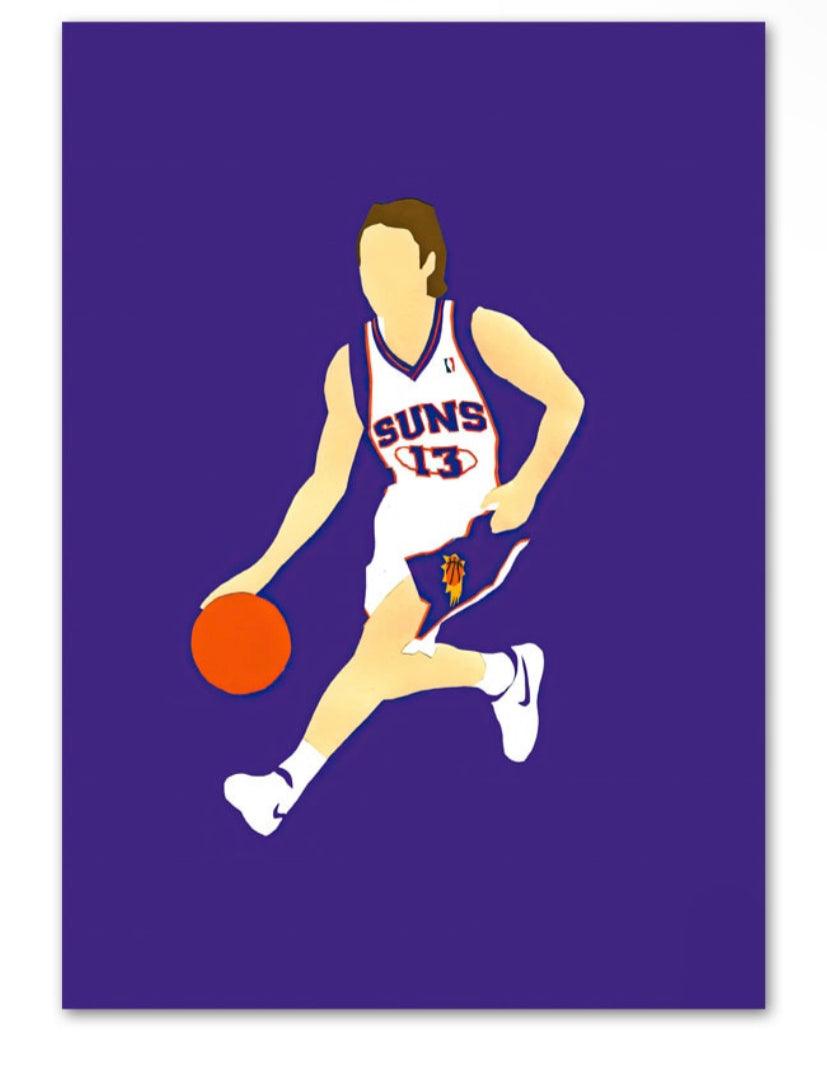 Steve Nash Suns NBA Minimalist Poster - Aesthetic Wall Decor