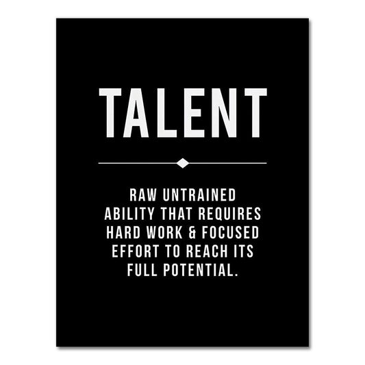 Talent Motivational Saying Wall Art Poster - Aesthetic Wall Decor