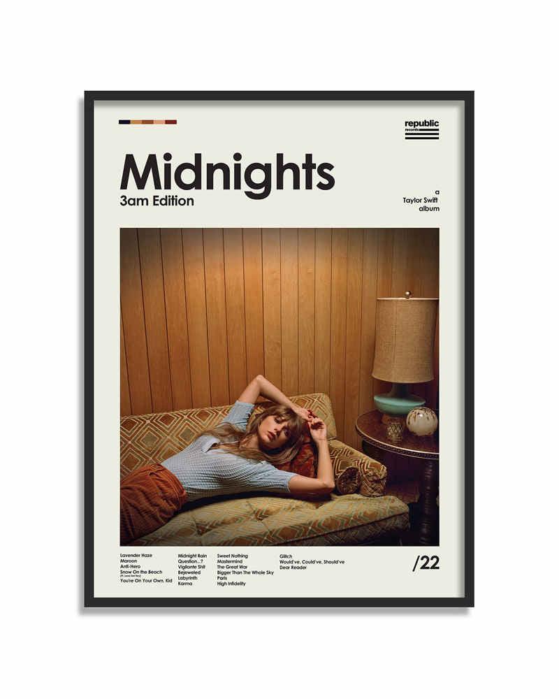 Taylor Swift Midnights Music Wall Art Poster - Aesthetic Wall Decor