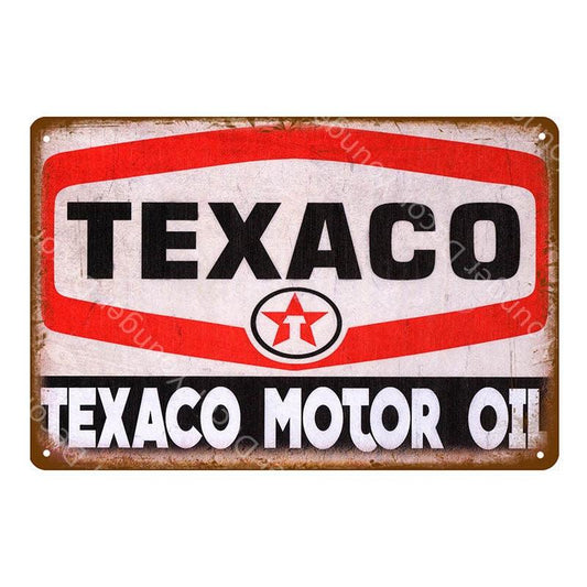 Texaco Motor Oil Vintage Metal Sign - Aesthetic Wall Decor