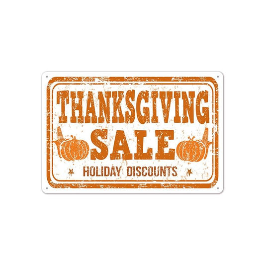 Thanksgiving Sale Holiday Discount Fall Decor Metal Sign - Aesthetic Wall Decor