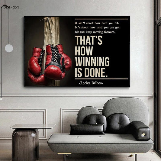 Thats How Winning Is Done Rocky Movie Quote Inspirational Poster - Aesthetic Wall Decor