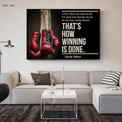 Thats How Winning Is Done Rocky Movie Quote Inspirational Poster - Aesthetic Wall Decor