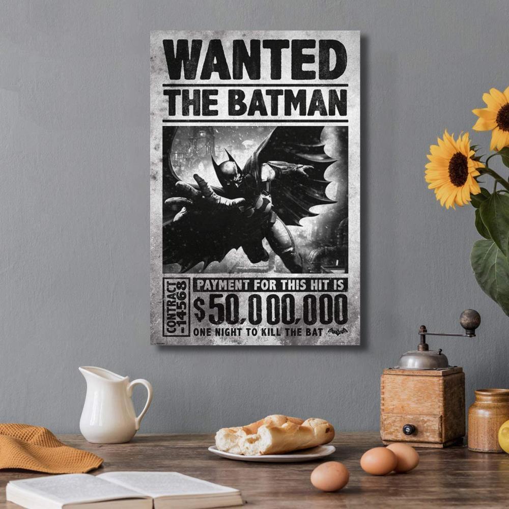 The Batman Wanted Newspaper Ad Comic Style Wall Art Poster - Aesthetic Wall Decor
